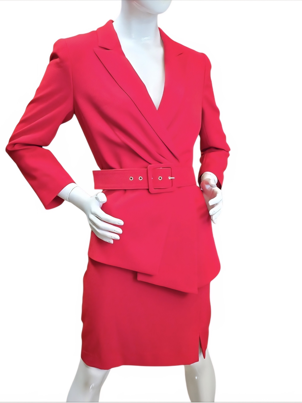 LNWOT - Tahari ASL Red Blazer & Skirt Suit Set Sz 6 - Picture 3 of 12